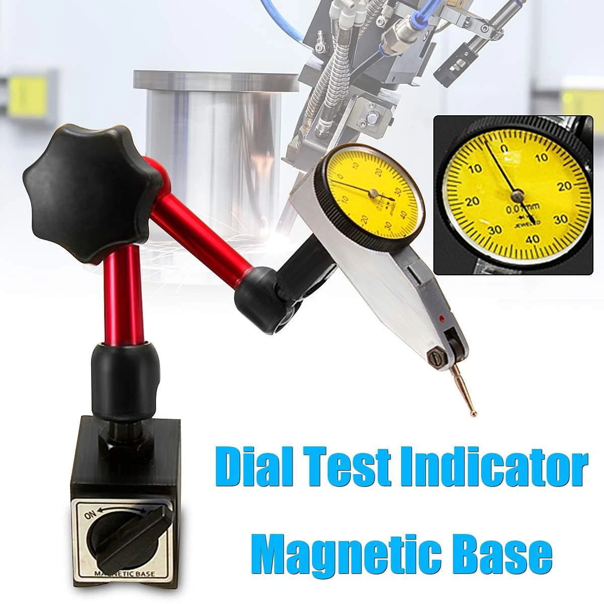 Mini Universal Flexible Dial Test Indicator Magnetic Base Holder Stand Dial Test Indicator Tool Magnetic Correction Gauge Stand