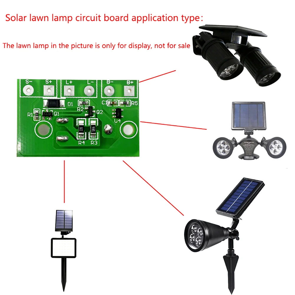 3.7V 1A Solar Controller LED Lantern Light Control Circuit Board Photo Induction Solar Lamp Lithium Battery Controller Module