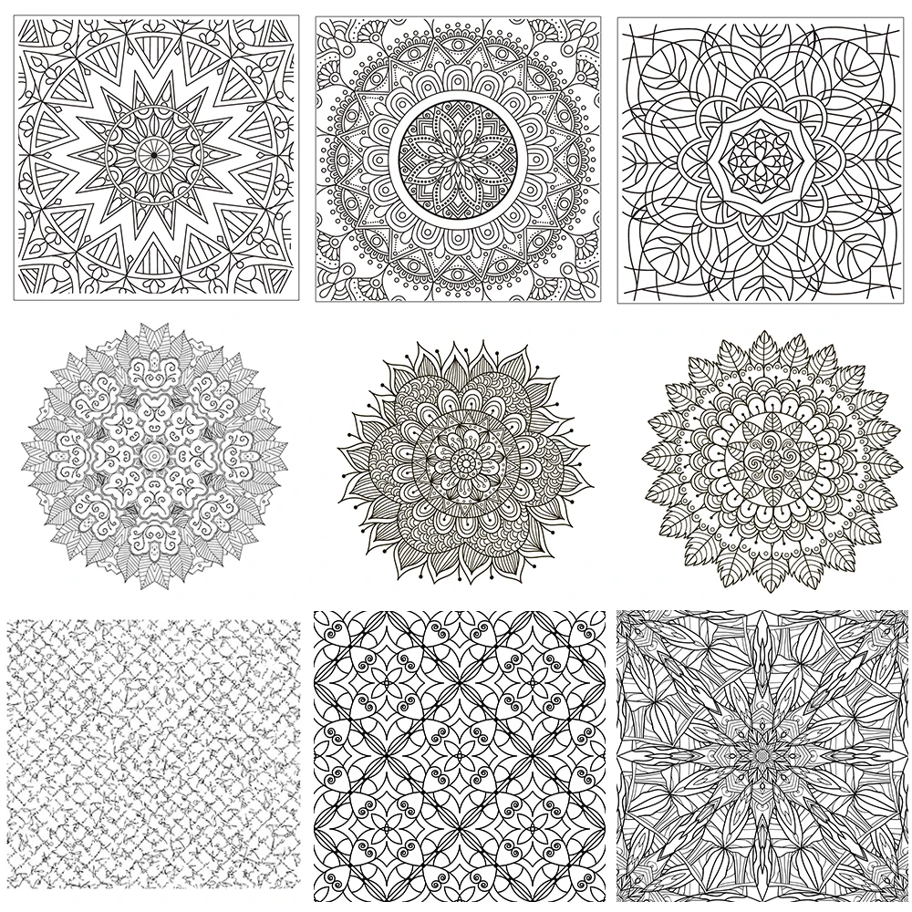 Mandala Pattern Background Clear Stamps Card Making Decorations For DIY Scrapbooking Photo Album Transparent Seal 10*10CM