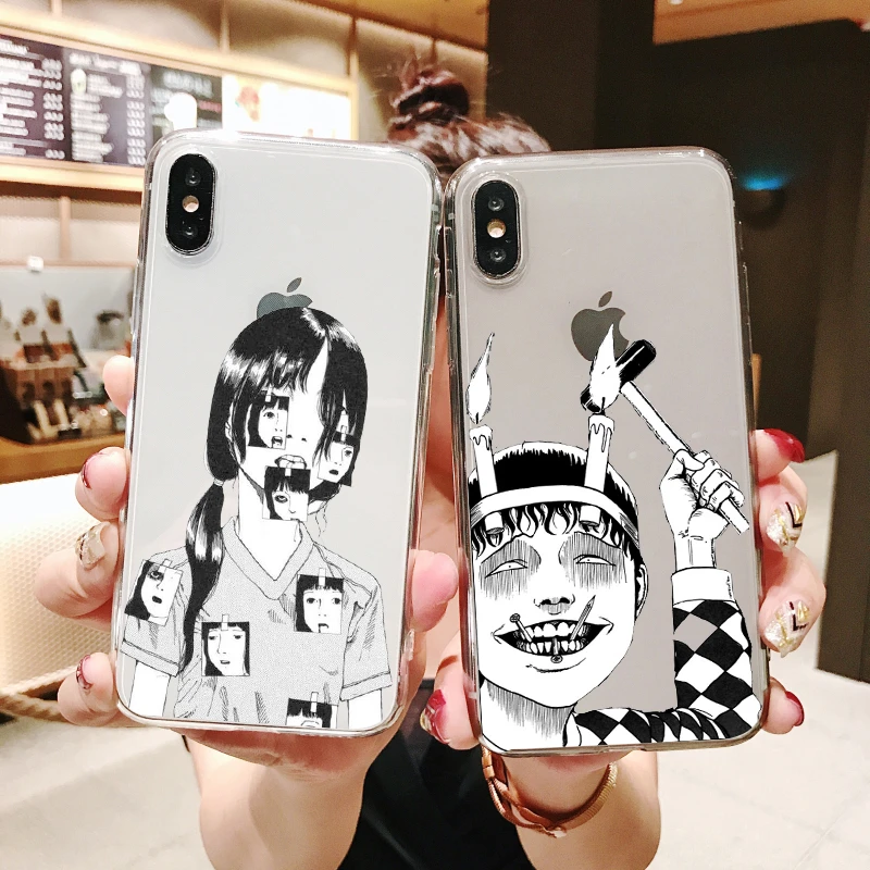 Junji Ito Collection Tees Horror Phone Soft Clear Case For iphone  12 Mini 11 Pro SE2020 XS X XR Max 8 7 6S 6 Plus Fundas Coque