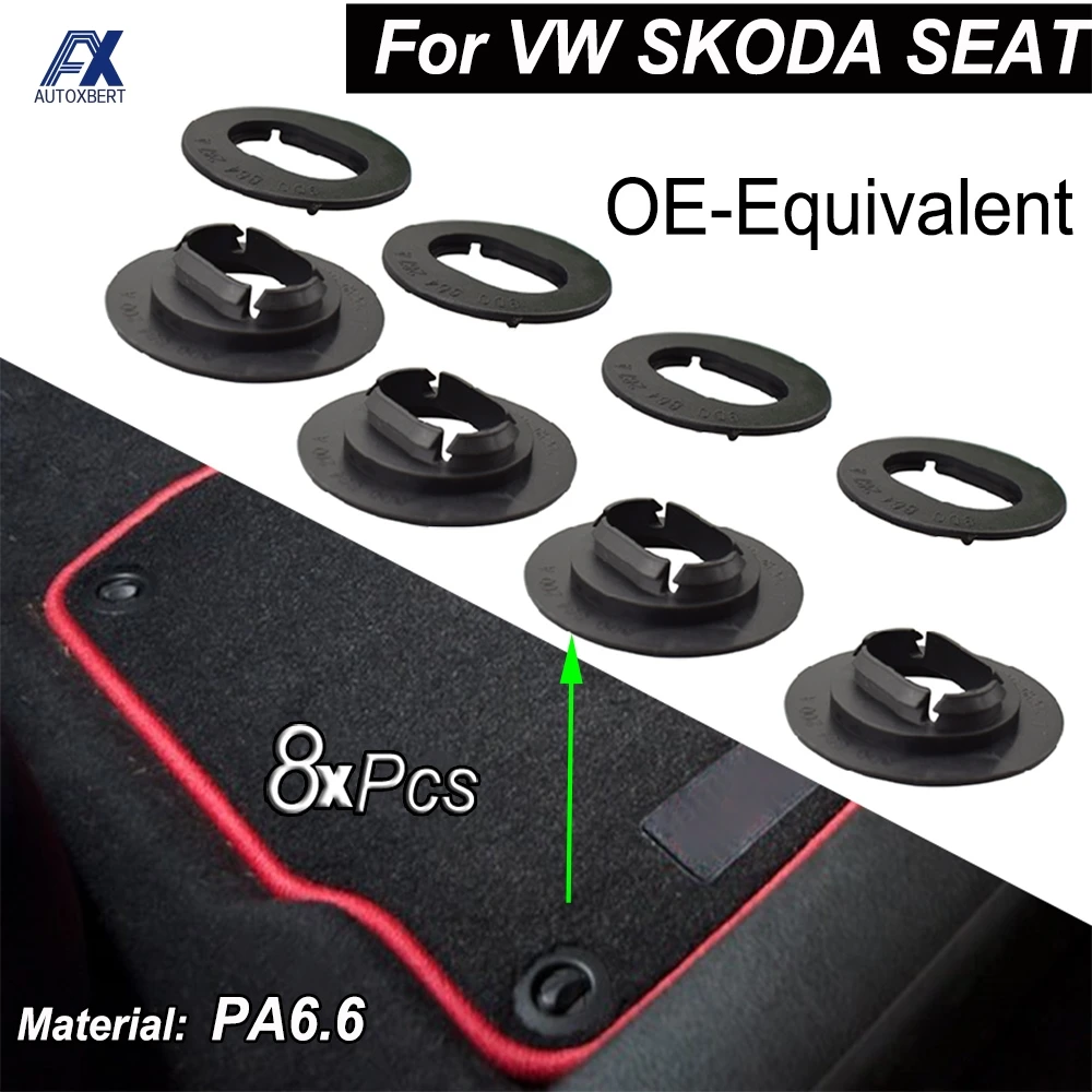 Floor Mat Fastener Clips Carpet Oval Clamps For VW Golf Jetta Eos Seat Leon Mk1 Arosa MII Skoda Octavia Fabia OE 3D0864851B41