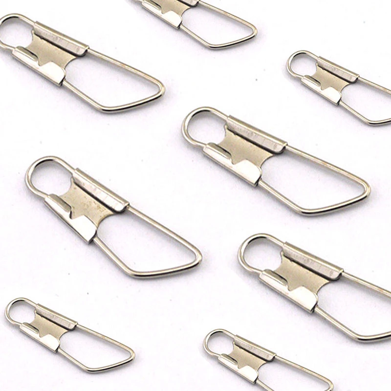 [50pcs] High Carbon Stainless Steel Safety Snaps Accessory Connector Lure Clip Snap Lock Fishing Accessories Size 00# To 6#