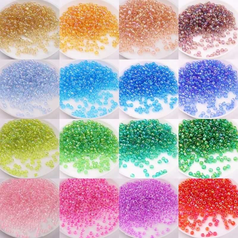 10g/Pack Multi Size 15/0 12/0 8/0 6/0 Glass Seed Beads AB Colorful Round Spacer Bead For DIY Sewing Craft Garments Accessories