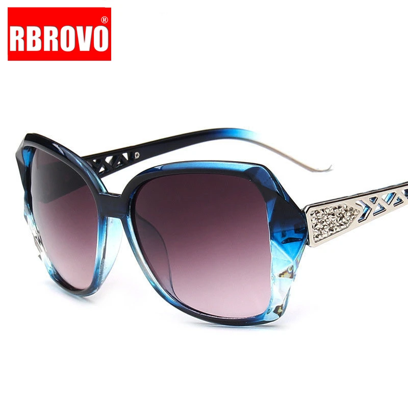 RBROVO 2021 Vintage Gradient Lens Sunglasses Women Brand Designer Driving Big Frame Sun glasses UV400 Oculos De Sol Feminino