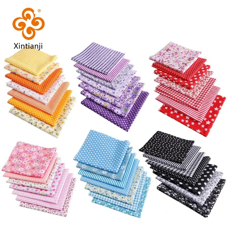 50*50Cm Mix Colors Printed Fabrics Cotton Patchwork Children Fabrics For DIY Needlework Handmade Accessories T7866-2