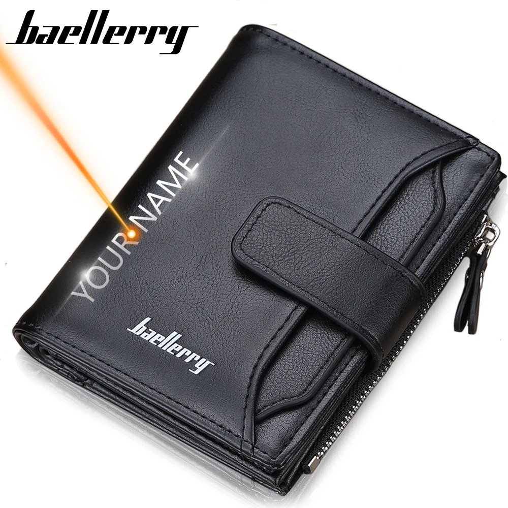 2020 Baellerry Men Wallets Fashion Short Desigh Zipper Card Holder Men Leather Purse Solid Coin Pocket High Quality Male Purse