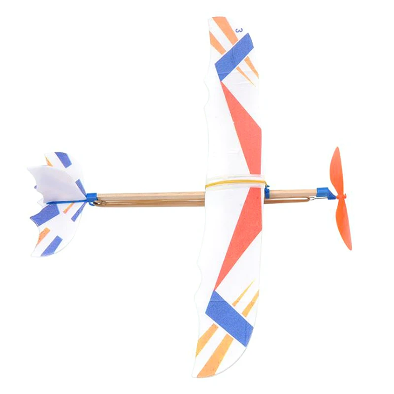 DIY Hand Throw Flying Glider Planes Elastic Rubber Band Powered Flying Airplane Plane Glider Assembly Model Toys For Children