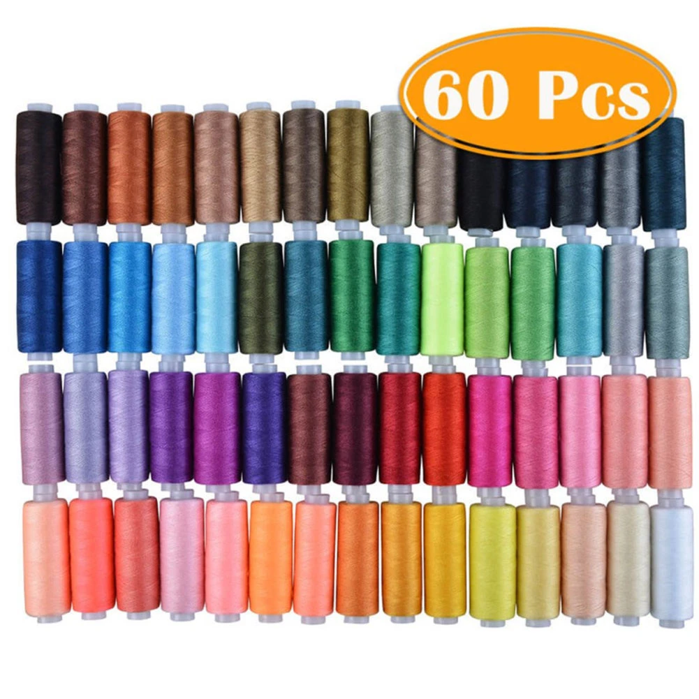 60 Colors 250 Yard Sewing Threads Solid Practical Embroidery DIY Craft Polyester  Multipurpose Handmade Home Stitching