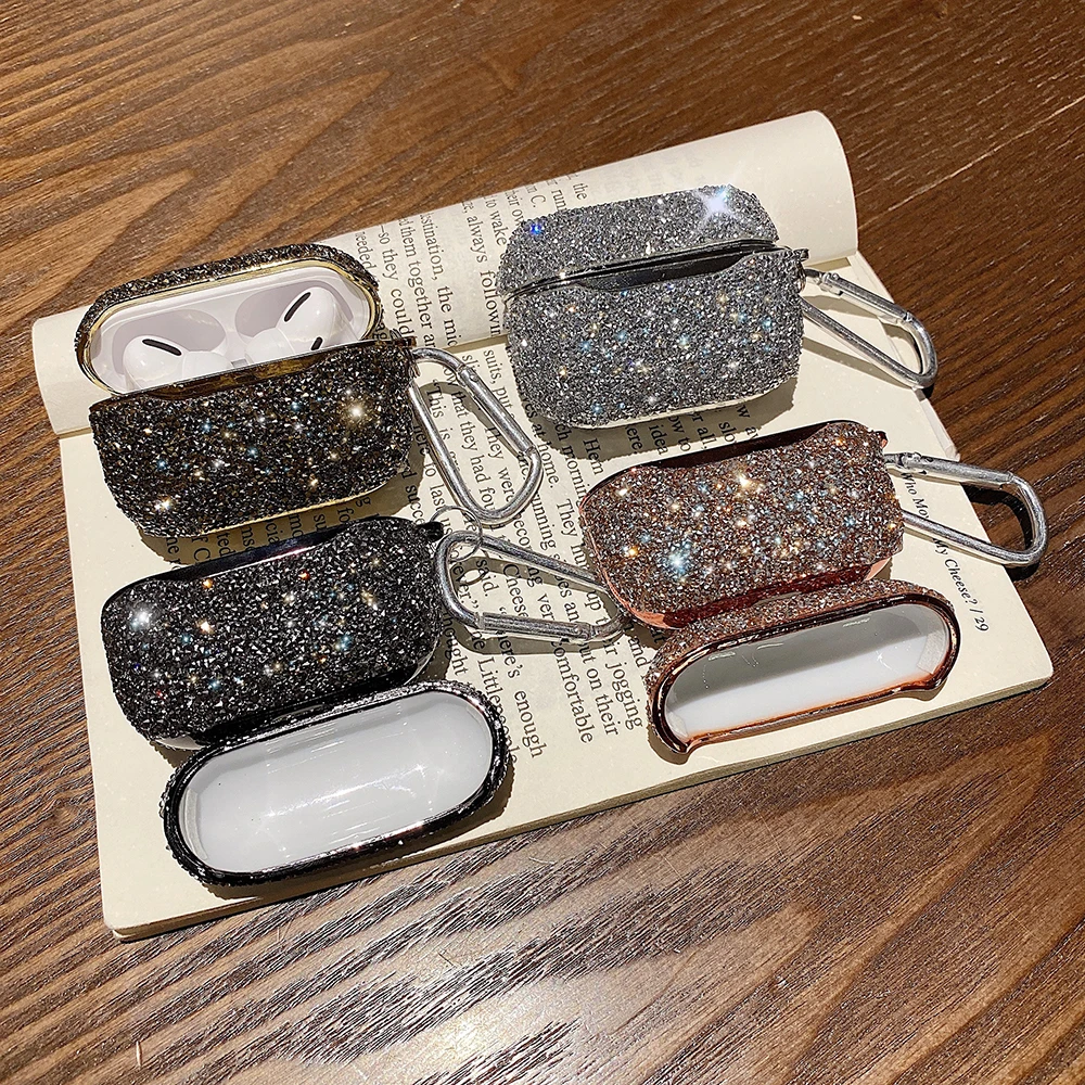 Luxury Shiny Glitter Case for Apple AirPods Pro Cute Earphone Protective Etui Cover Cases Fundas Coque for AirPod Air Pods Pro