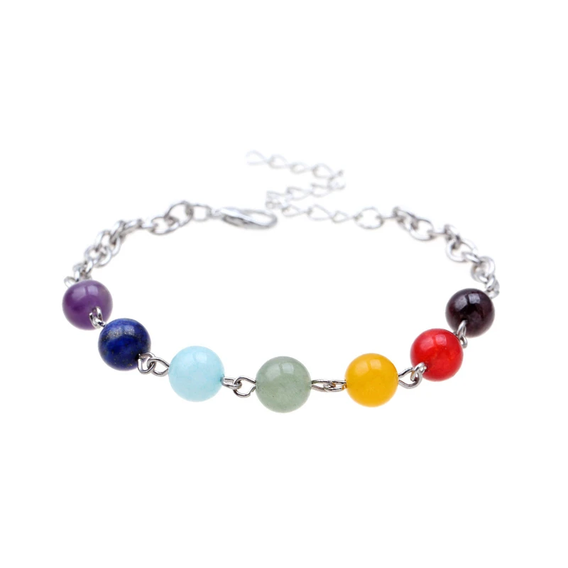 Natural Stone Beads Crystal 7 Chakra Bracelet For Women Men Braided Chain Bead Bracelets Reiki Spiritual Yoga Jewelry Gift