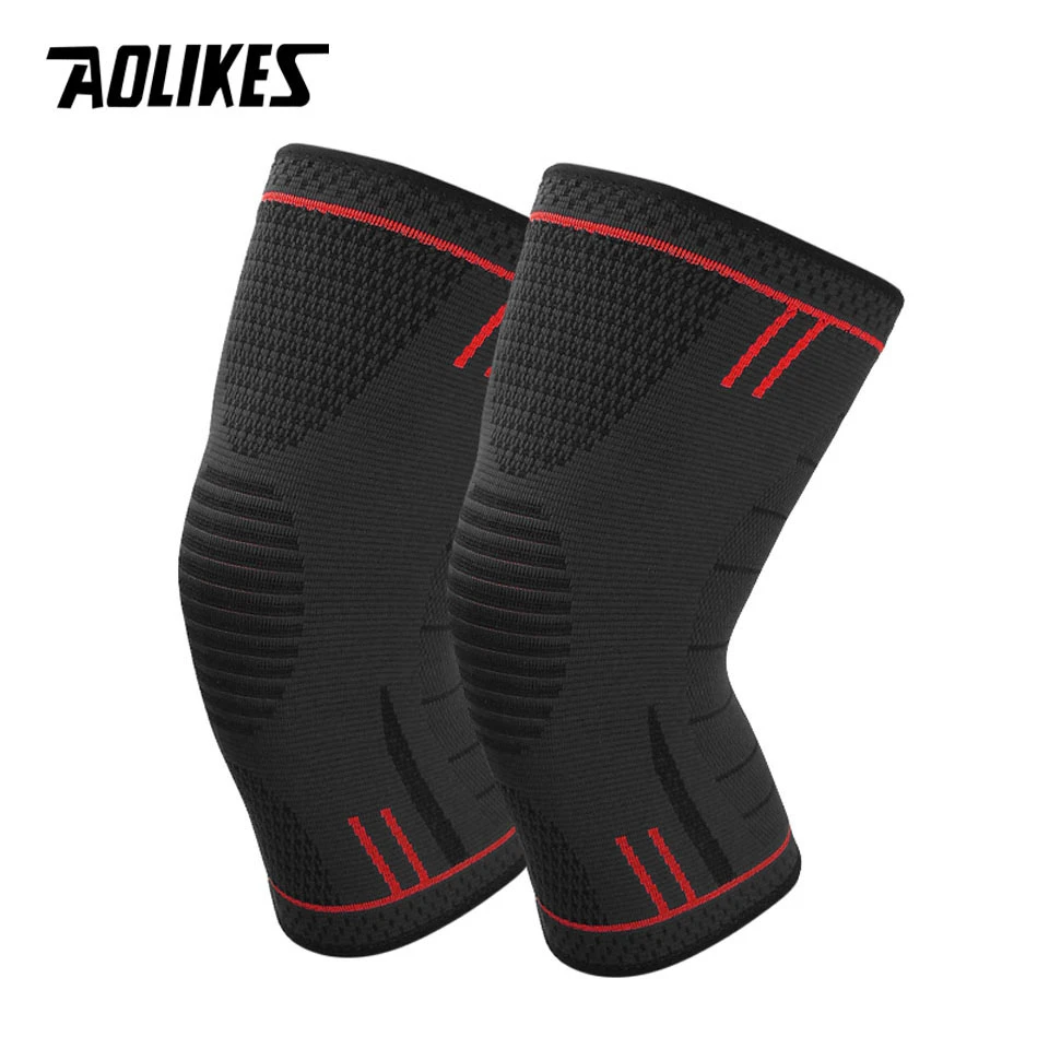 AOLIKES 1 Pair Non Slip Silicone Sports Knee Pads Support for Running,Cycling,Basketball,Arthritis&Injury Recovery Kneepad