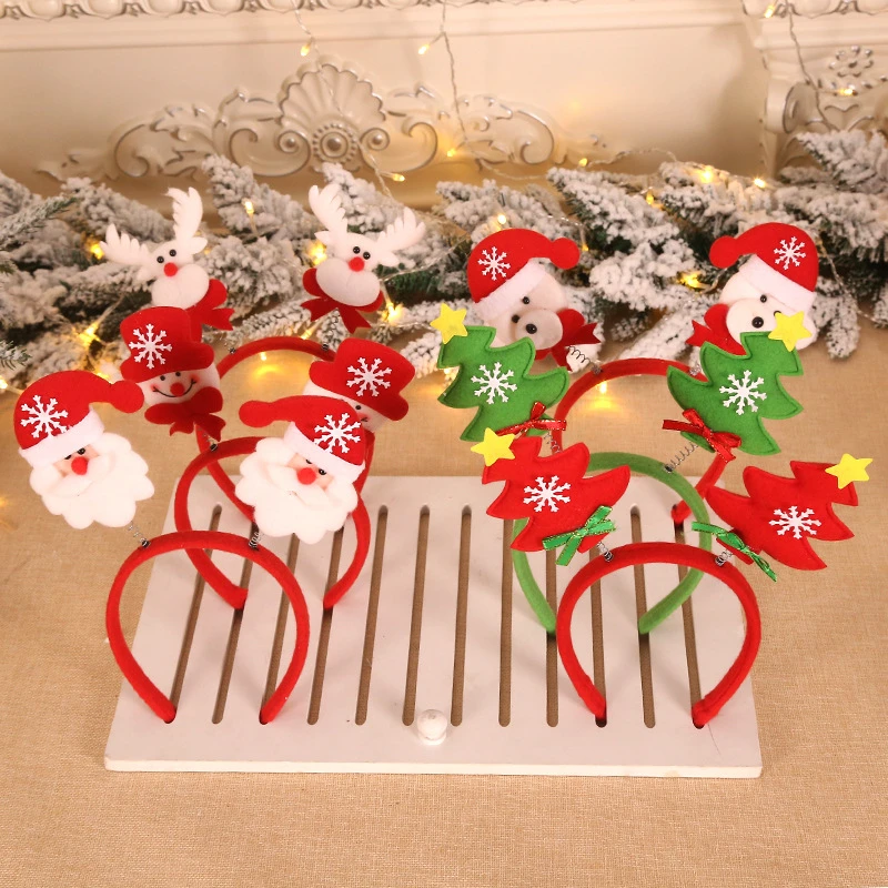 2022 New Year Kids Gifts Christmas Santa Elk Snowman Headbands Ornaments Christmas Decorations Noel Natal Navidad 2021 Decor