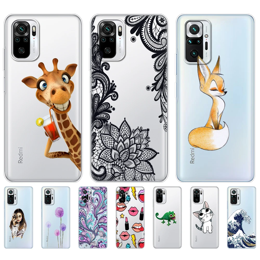 For Xiaomi Redmi Note 10 10S Case 4G 5G Silicon  Back cover On Redmi Note 10 Pro Global Phone Cover Note10 S Bumper Etui Funda