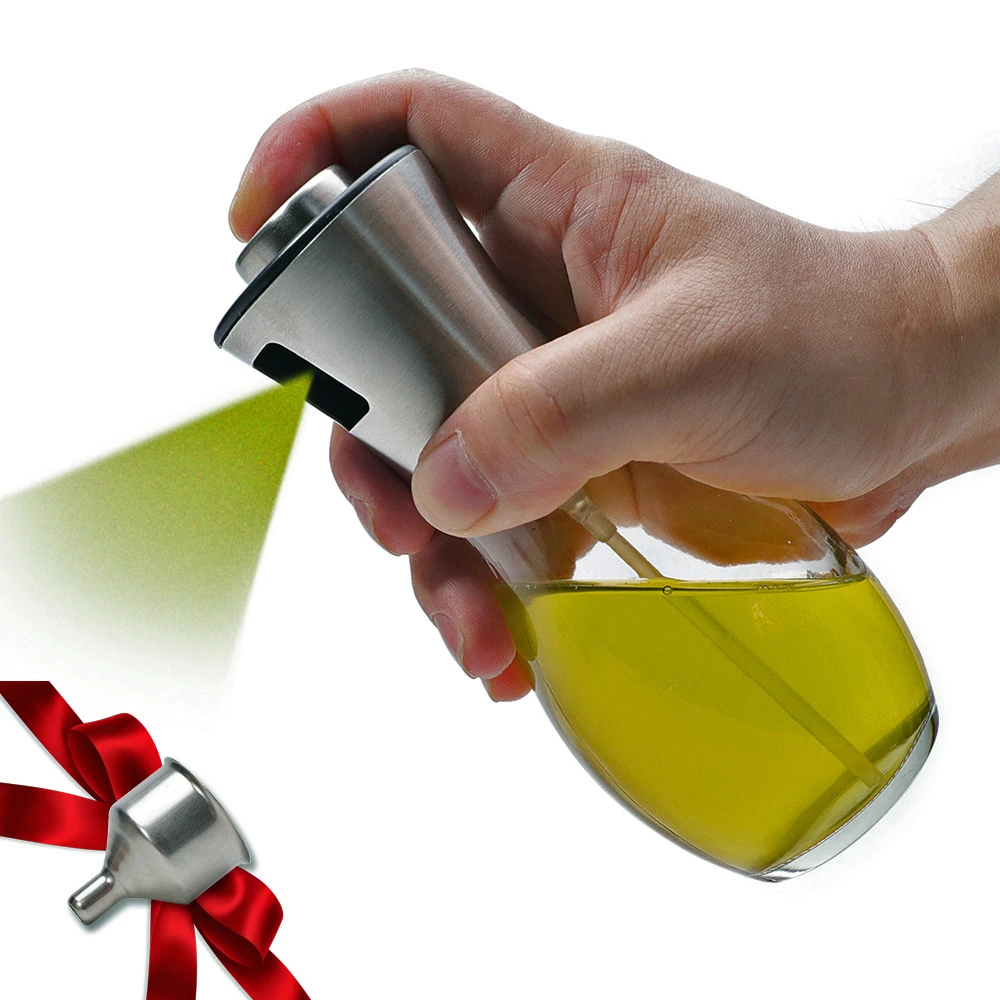 Olive Oil Sprayer Dispenser For Bbq/Cooking/Vinegar Glass Bottle With Leak-Proof, Spice Drops Jar Seasoning Kitchen Tools