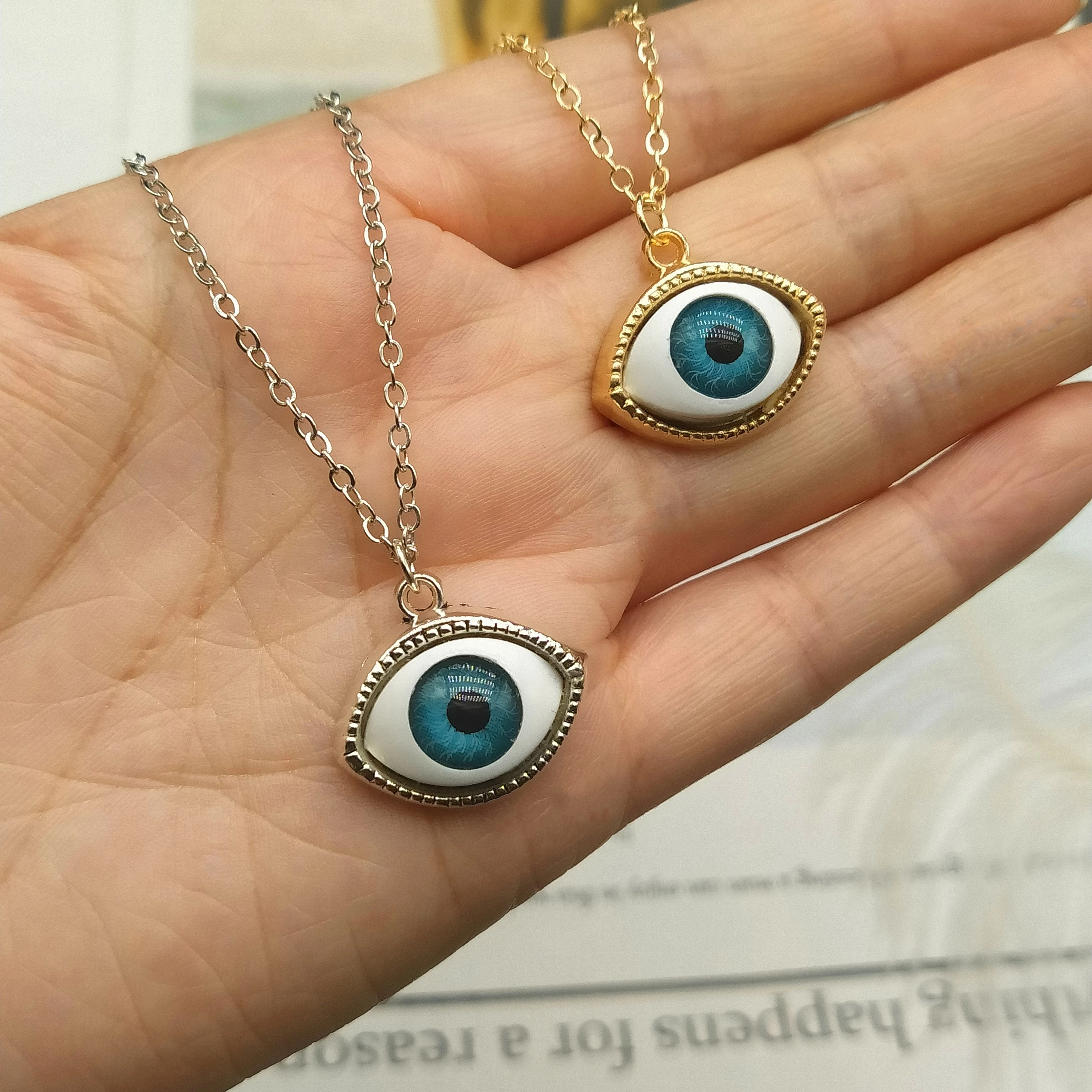 2021 Fashion Charming Necklace Gothic Eyeball Vintage Punk  evil Eyes Pendant Necklace Lucky  Evil Eye Necklace Gifts