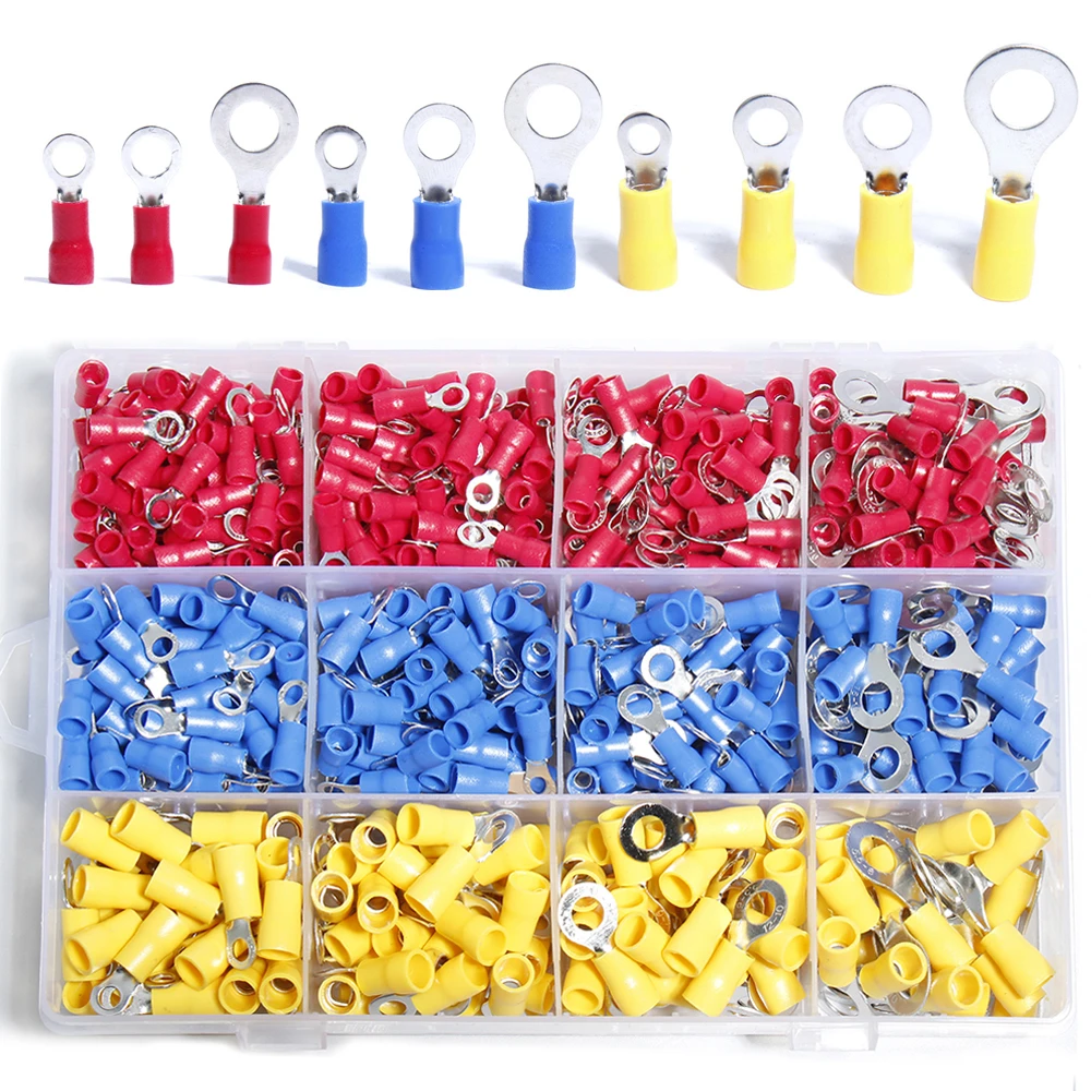 1.25/2/5.5mm Quick Crimp Ring Wire Connectors set Electrical Terminal kit Cable Round Cold pressing O shaped plug electric lugs