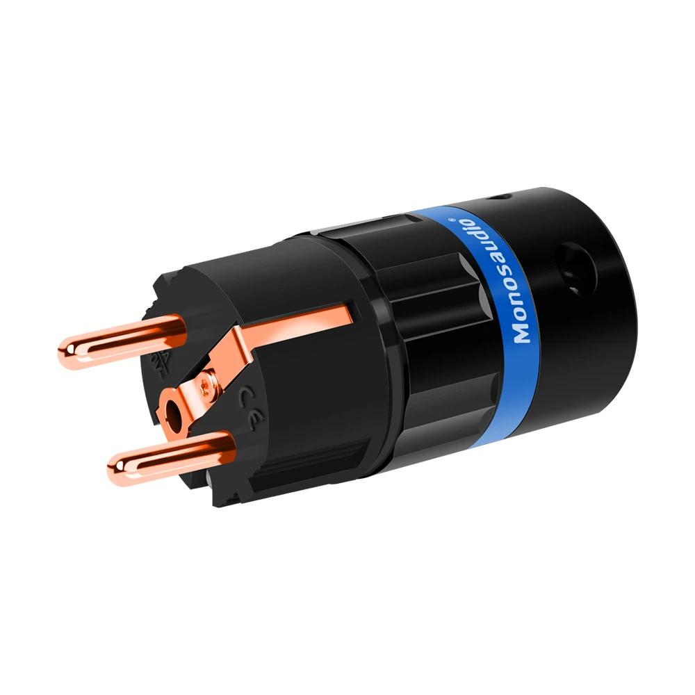 Monosaudio E104/F104 Pure Copper EU Version Power Plug European Male Connector Schuko supply Cable Jack+IEC Female Plug