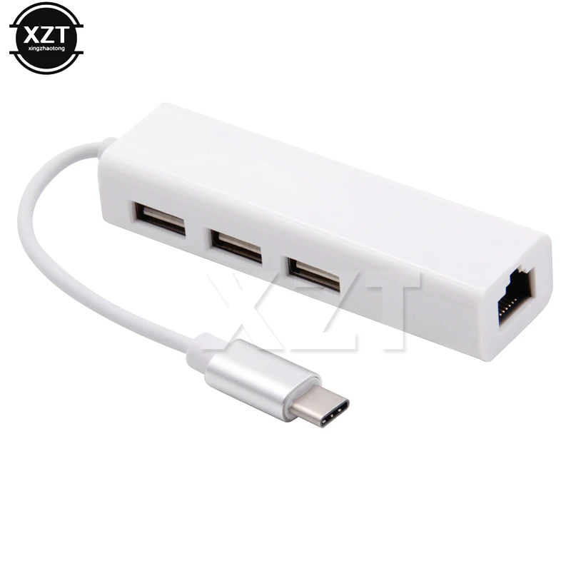 USB 3.1 HUB Type c to Ethernet Network LAN Adapter 100Mbps RJ45 USB-C with usb 3 Ports USB HUB Splitter for MacBook Pro Notebook