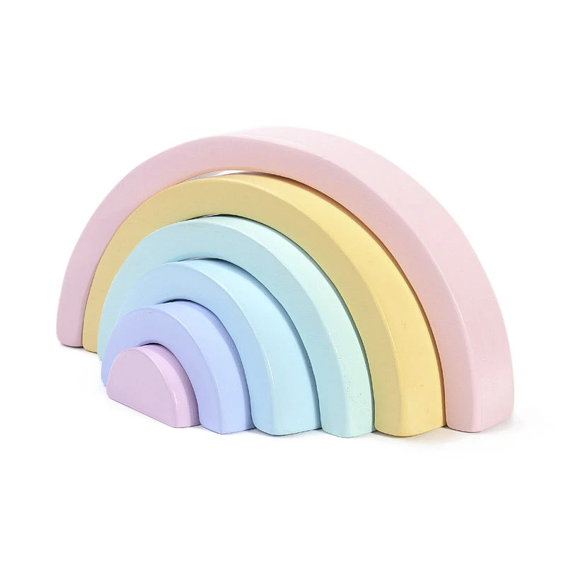 Baby Toy Wooden Toy Montessori Rainbow Building Blocks DIY Creative Stacking Balance Game Educational Toy For Children Kids Gift