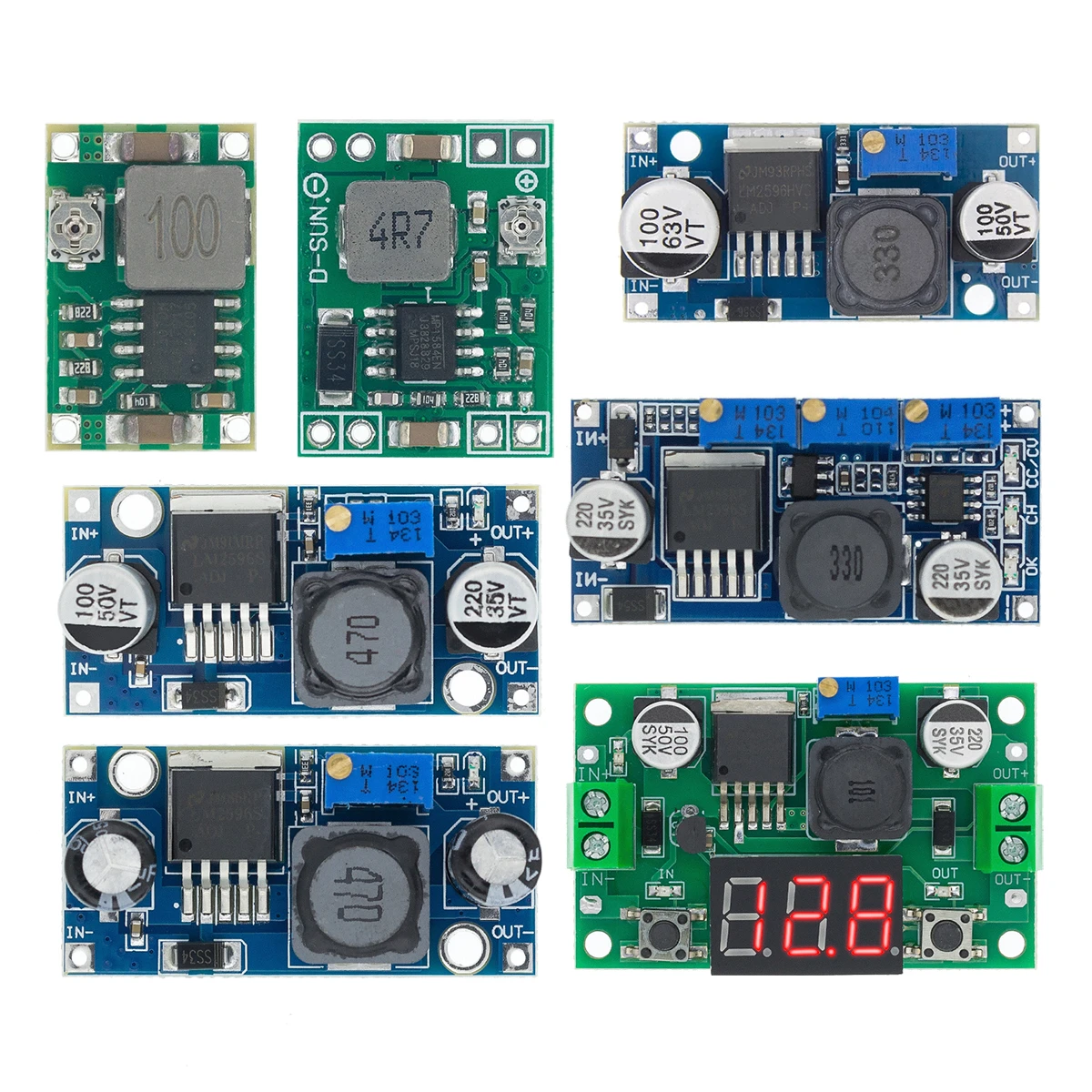 3A Adjustable DC-DC LM2596 LM2596S MINI360 MP1584EN Input 4V-35V Output 1.23V-30V DC-DC Step-down Power Supply Regulator Module