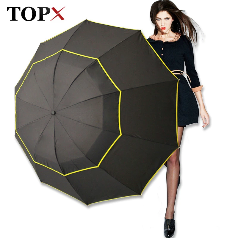 130cm Big Top Quality Umbrella Men Rain Woman Windproof Large Paraguas Male Women Sun 3 Floding Big Umbrella Outdoor Parapluie