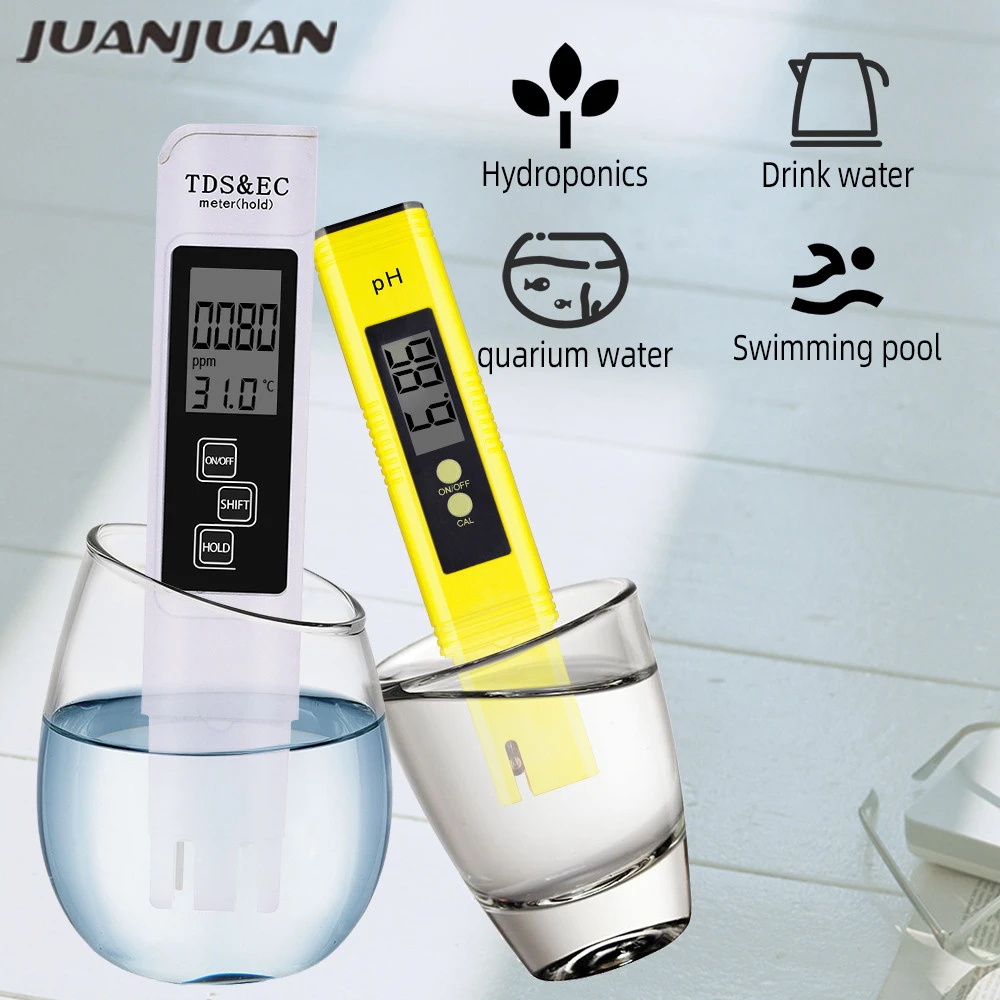 TDS Tester Meter for Water Quality Testing, 3-in-1 (TDS,EC,Temperature), 0-9990 ppm + Digital pH Meter and Tester 0-14 pH 40%off