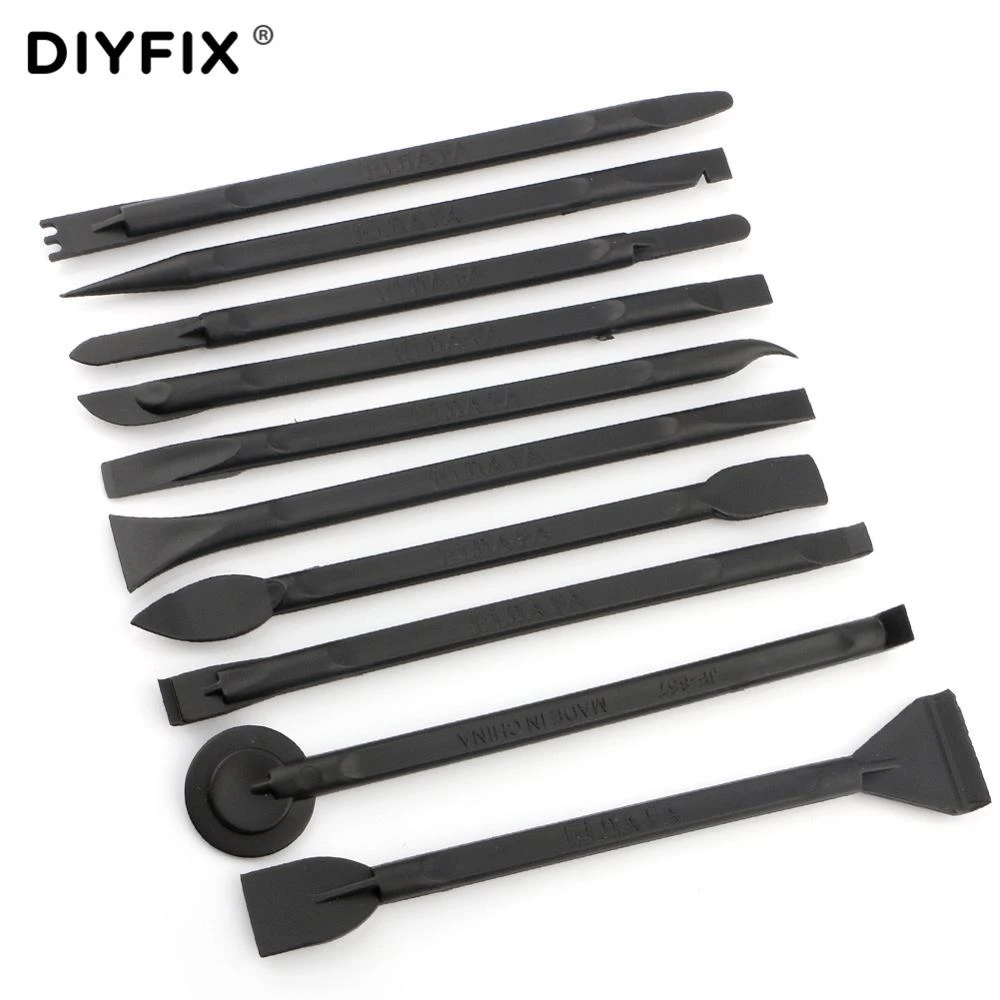DIYFIX 10PCS Plastic Crowbar Mobile Phone Repair Tool Kit Disassemble Computer Tablet PC Opening Tools