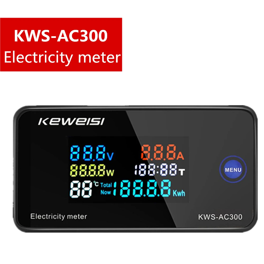 KWS-AC300 Voltmeter Ammeter KWS Power Energy Meter AC 50-300V LED AC Wattmeter Electricity meter with Reset Function 0-100A