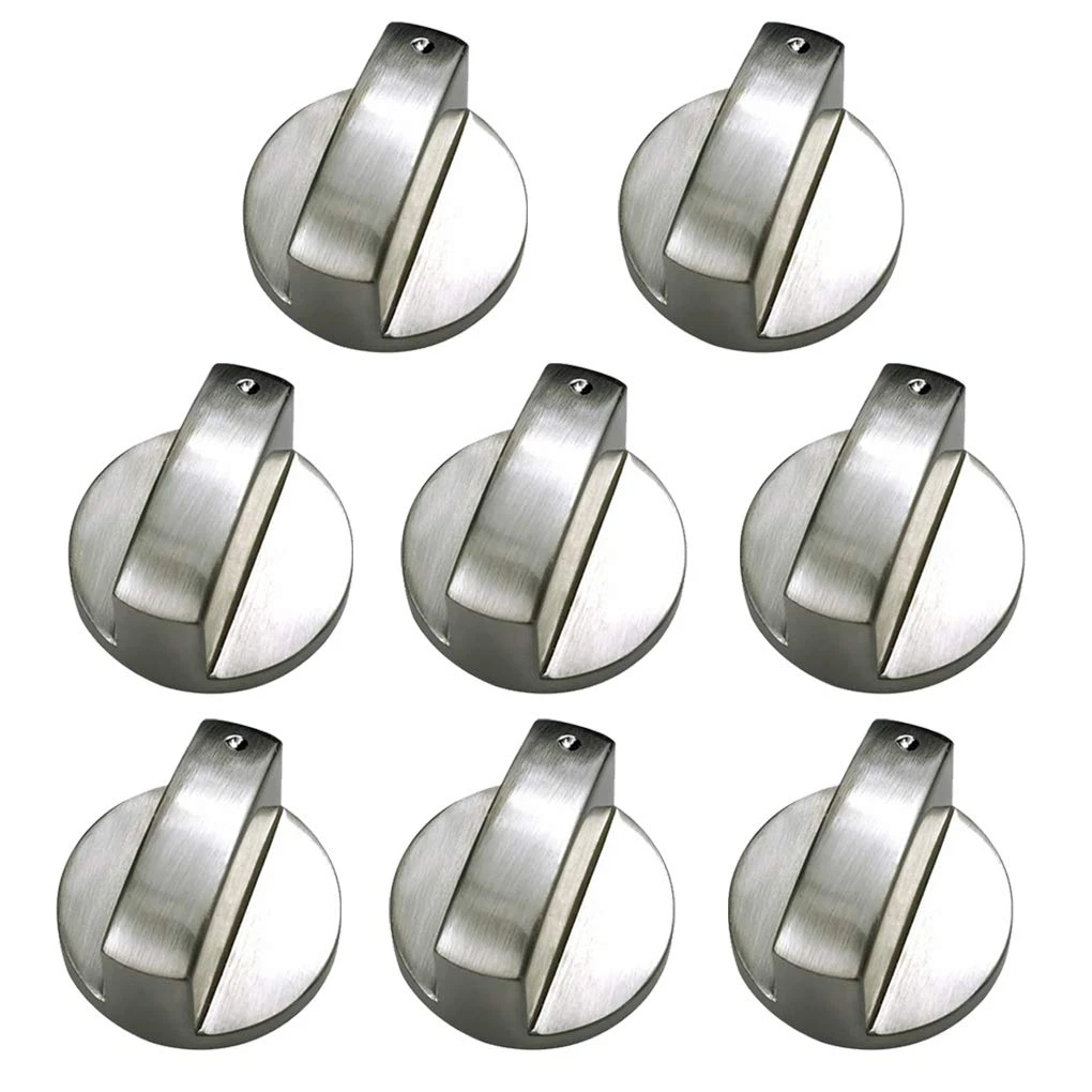 8 PCS 6mm Metal Silver Gas Stove Cooker Knobs Adapter Oven Switch Cooking Surface Control Locks Cookware Parts Replacement