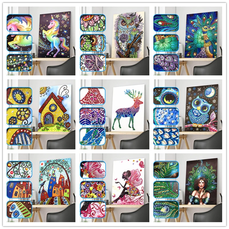 New special shape diamond painting cartoon animal modern pattern DIY 5D part drill cross stitch kit crystal art