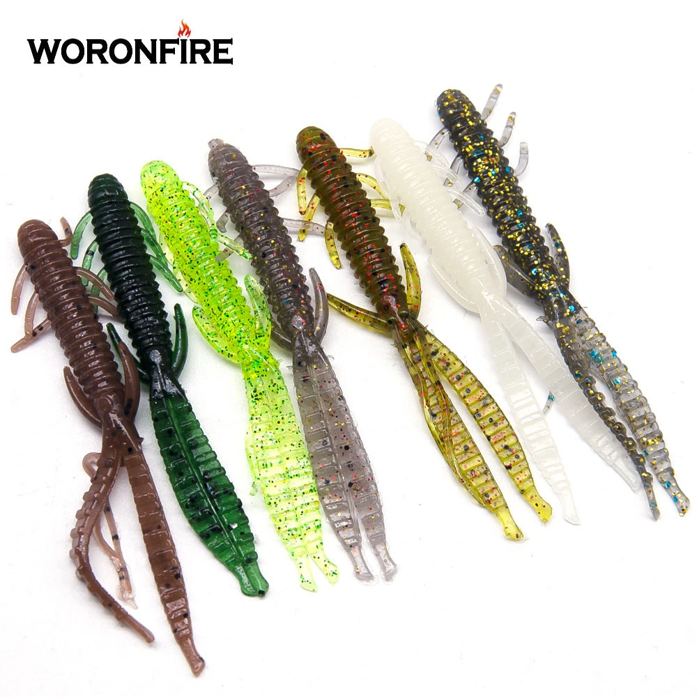 10pcs/7pcs Fishing Soft Lure Bamboo Shrimp 8cm/10cm High Quality Soft Baits For Mandarin Fish Perch Bass Has Good Results