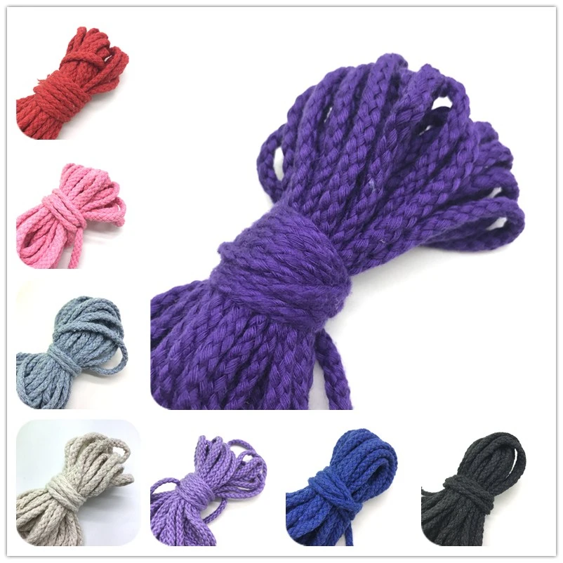 5yards/lot 6mm Cotton Rope Craft Decorative Twisted Cord Rope For Handmade Decoration