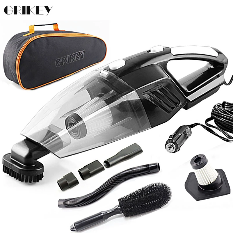 GRIKEY 2 in 1 12V Vacuum Cleaner Dry Wet 5000Pa Strong Power Car Vacuum Cleaner With LED   Lights Aspirador Coche
