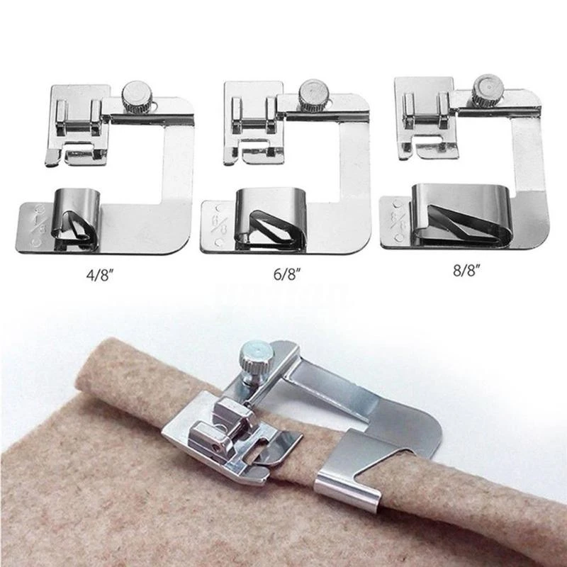 1setPresser Rolled Hem Feet Selvage Crimping Domestic Sewing Machine Foot Presser Household Sewing Machine Accessories practical