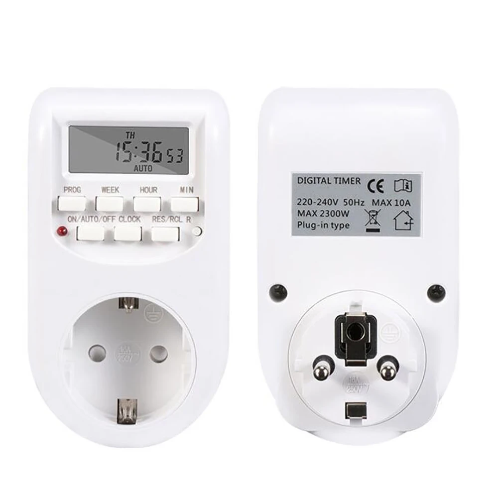 Adjustable Digital Timer Switch Energy Saving Smart Power Socket Programmable Setting of Clock/ On/ Off Time