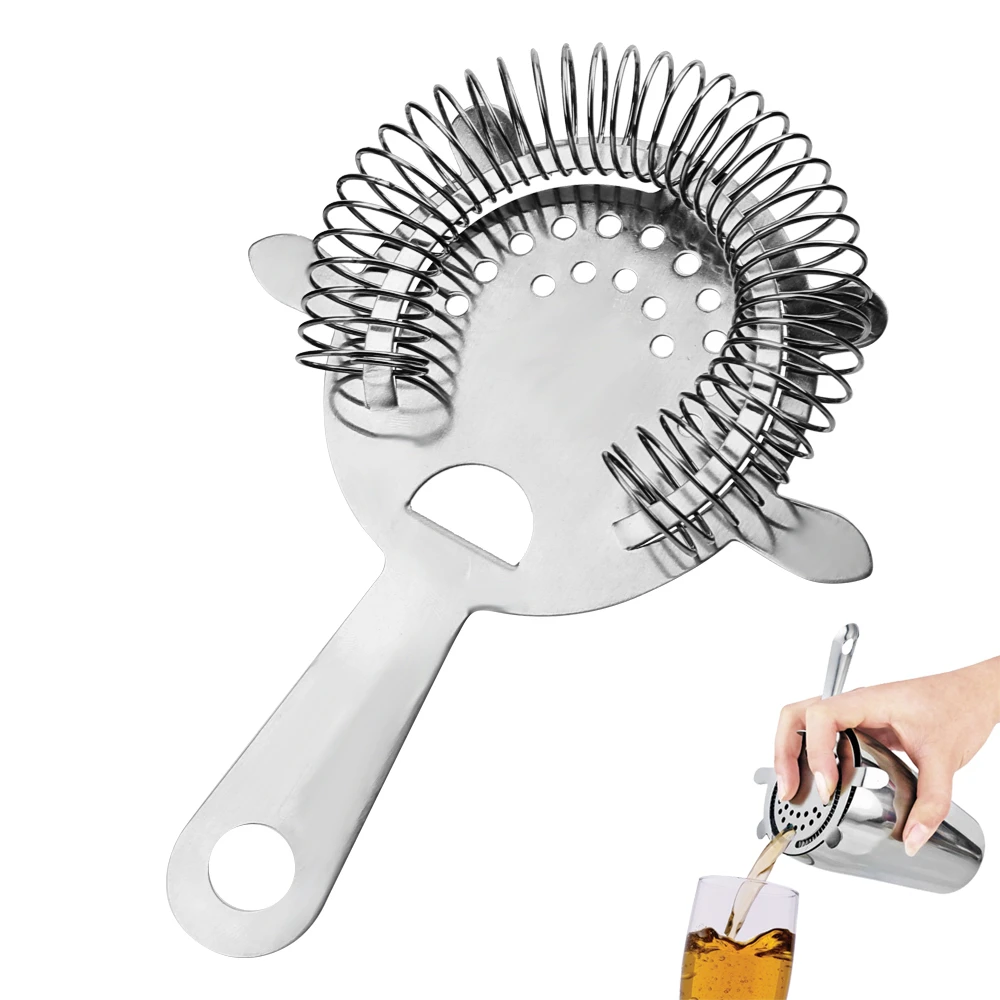 Stainless Steel Martini Cocktail Shaker Wine Cup Ice Filter Strainer Bar Accessories Bar Tools Gadgets