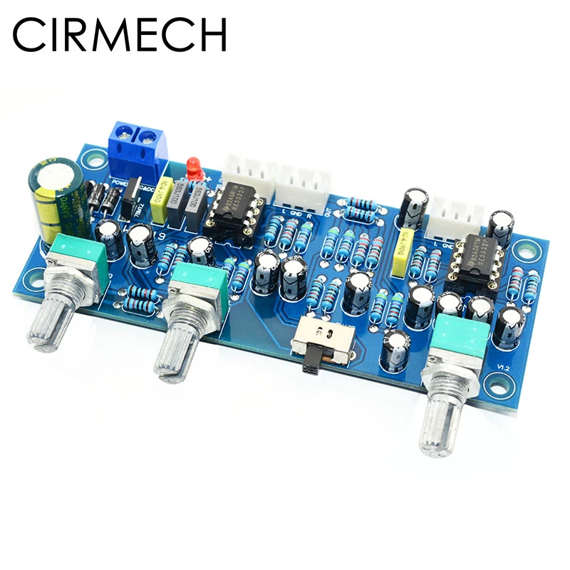 CIRMECH  2.1 channel subwoofer preamp board Low Pass Filter Pre-AMP Amplifier Board NE5532 low pass filter bass preamplifier