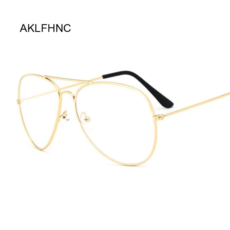 Aviation Gold Frame Sunglasses Male Classic Eyeglasses Transparent Clear Lens Optical Women Men Glasses Pilot Style