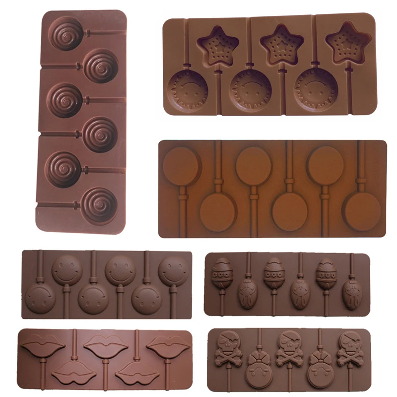 1 Pcs Ice Cookie Biscuit Mold Pan Silicone Cake Molds Pudding Jelly Candy Cake Chocolate Soap Bakeware Round Lollipop Mould