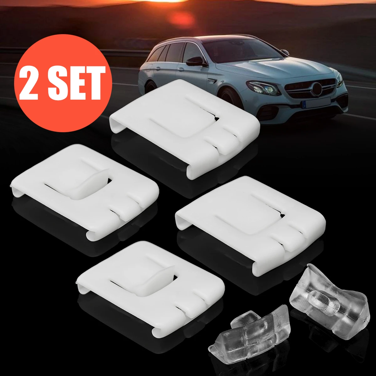 2 Set 6 piece siut Seat buckle Clip Runner Guide 435881203A C10 For VW GOLF MK1 MK2 MK3 CORRADO SCIROCCO White Plastic