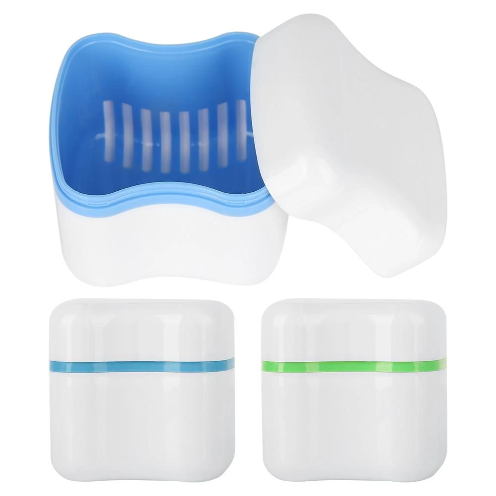 3 Colors Denture False Teeth Storage Box Case With Filter Screen Dental Appliance