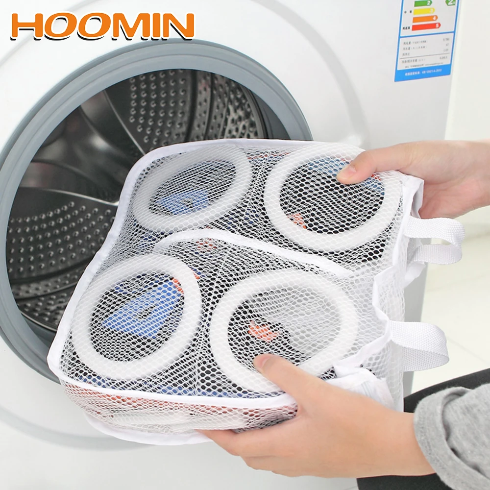 HOOMIN Lazy Shoes Washing Bags Travel Shoe Storage bags Portable Anti-deformation Protective Mesh Laundry Bag Organizer