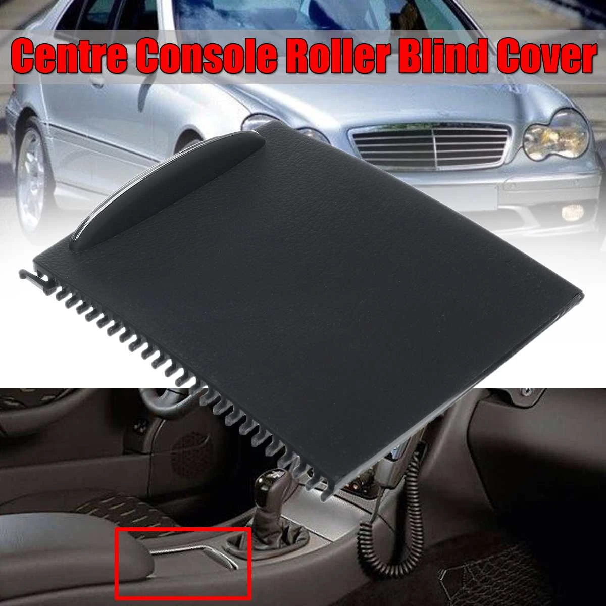 New Car Inner Centre Console Slide Roller Blind Cover For Mercedes For Benz C-Class W203 2000-2007 Car Water Cup Holder Storage