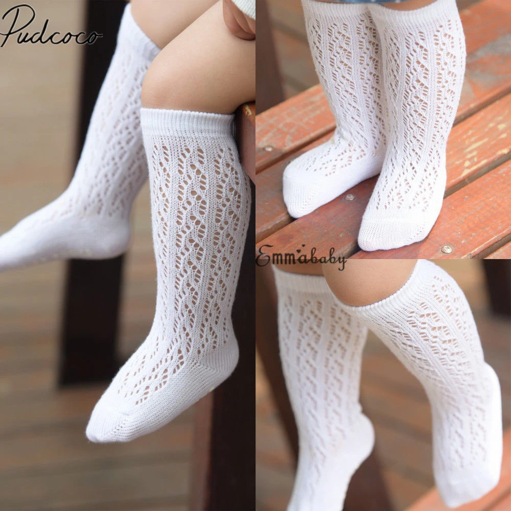 2019 Brand New Newborn Baby Infant Girl Fishnet Stockings Non-Slip Knee High Lace Thin Stockings Princess Long Tube Booties 0-4T