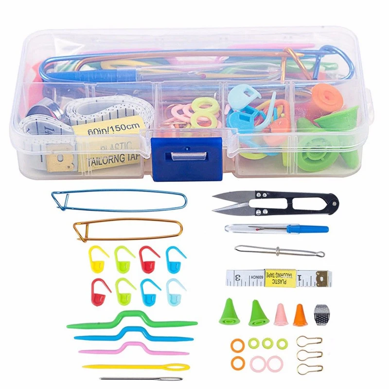 Weaving Tools Random Color Knitting Tool Kit Crochet Needle Hook Accessories Supplies With Case Sewing Tools Accessory Sets