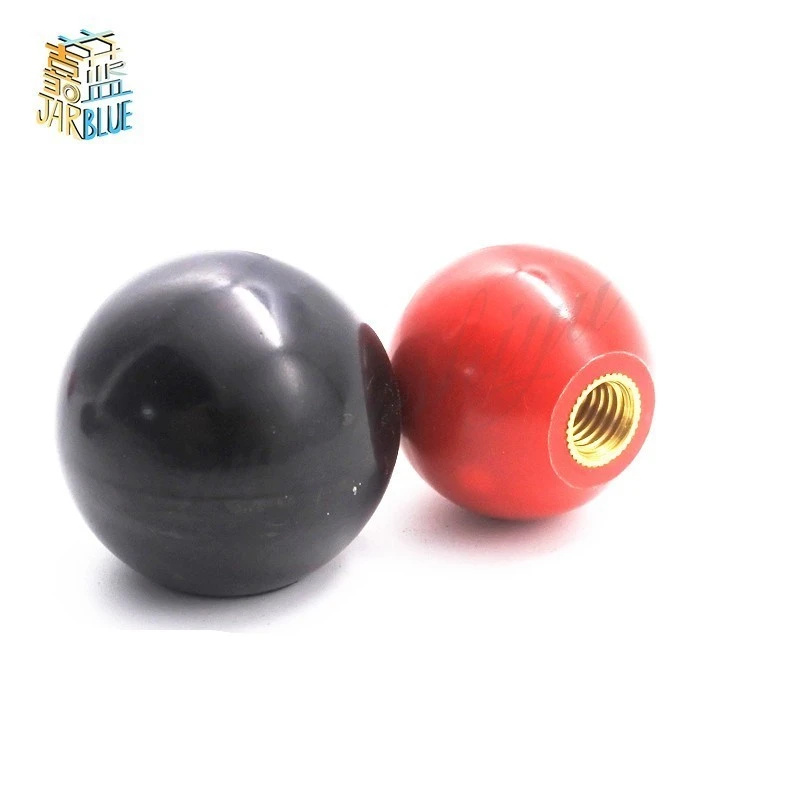 2pcs Black or Red Plastic M4/M5/M6/M8/M10/M12 M14/M16 Thread Ball Shaped Head Clamping Nuts Knob