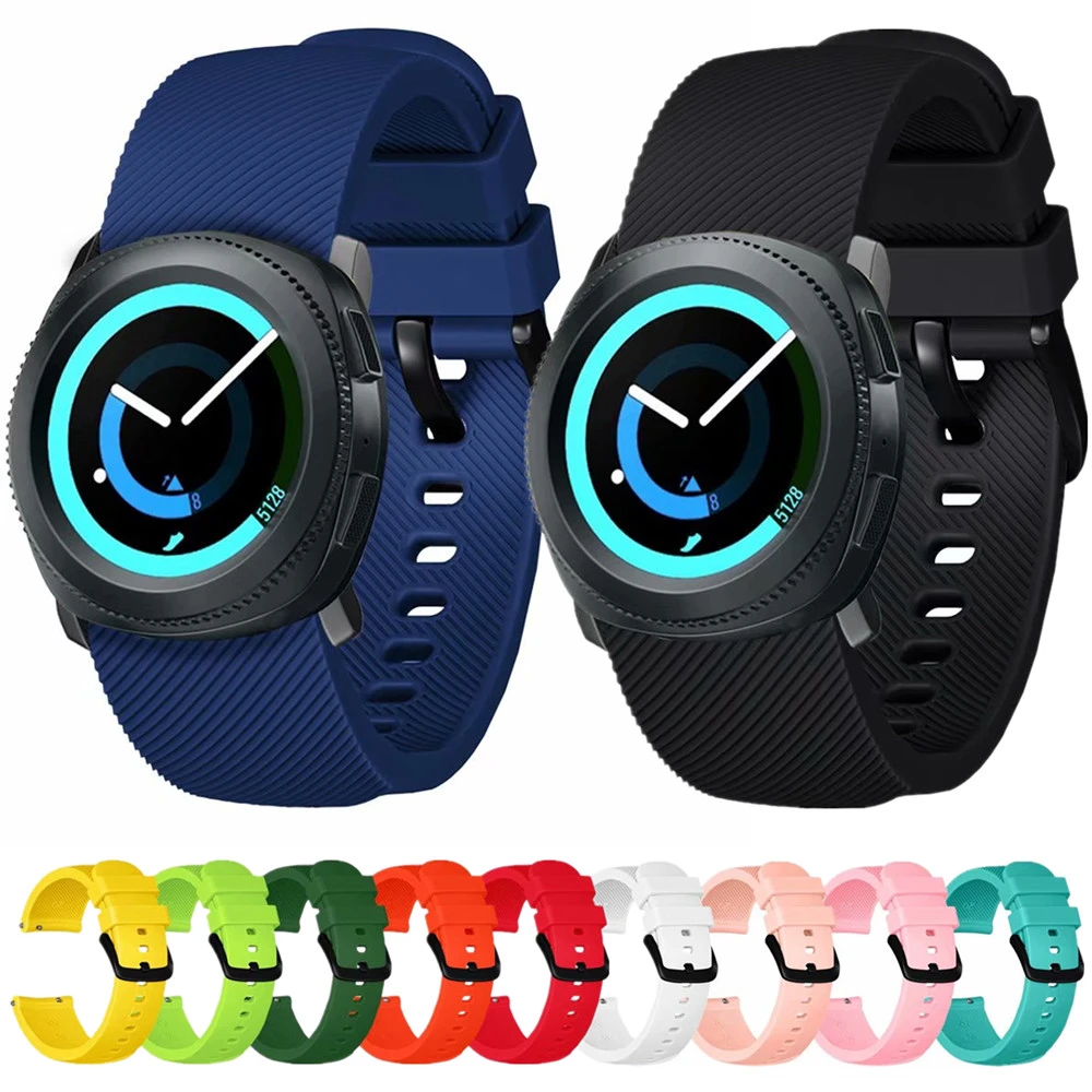 Colorful Rubber Strap For Samsung Gear Sport 20mm Band Soft Silicone Straps Watchband Wristband Replacement Watch Bracelet 20 mm