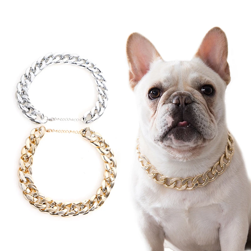 Small Dog Snack Chain Teddy French Bulldog Necklace Silvery/Golden Pet Accessories Dogs Collar