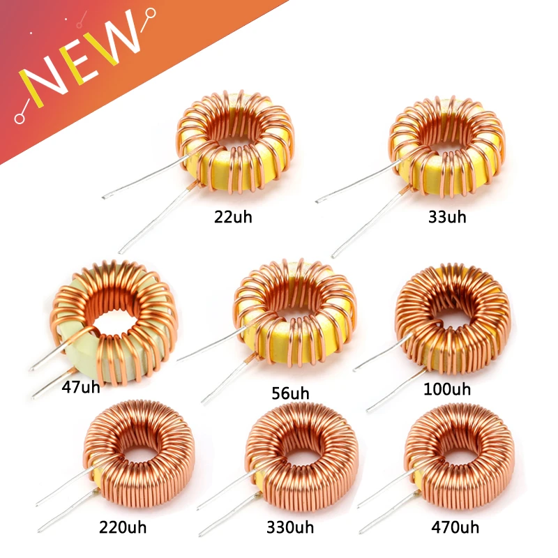 5pcs Toroid Inductor 3A Winding Magnetic Inductance 22uH 33uH 47uH 5647uH 100uH 220uH 330uH 470uH Inductor For LM2596