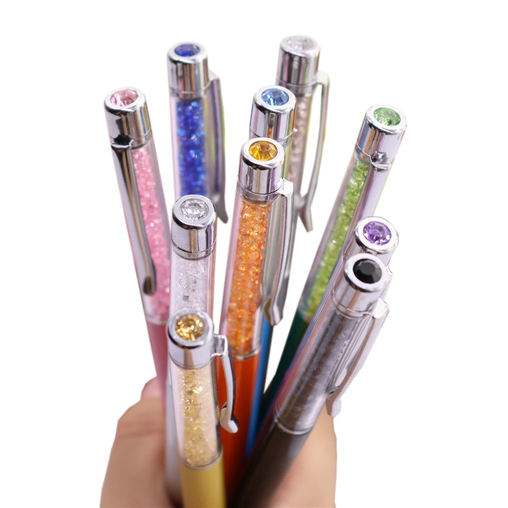 20 Pcs Crystal pen Metal ballpoint pen Gift Pen Capacitor Pen Student stationery office writing promotion pen